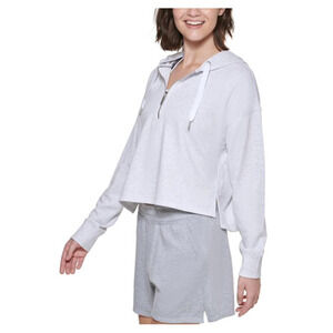 Calvin Klein Performance Women's Half-Zip Hoodie Optic Heather Size M